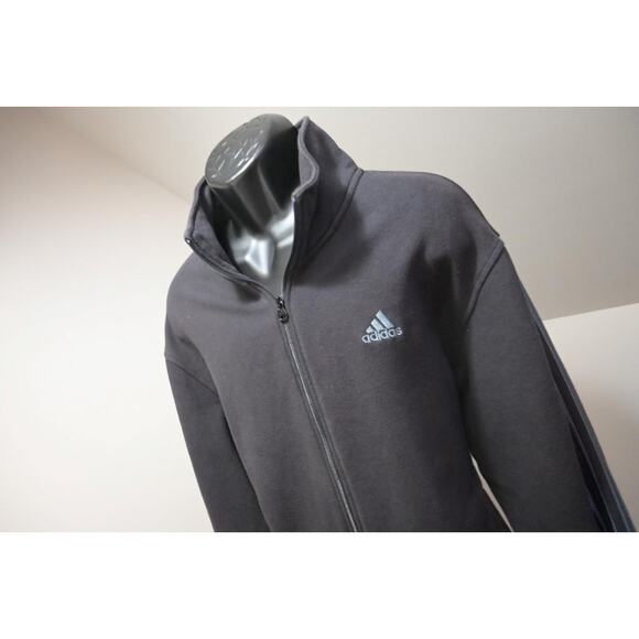 Adidas Fleece Track Jacket Full Zip Performance Athletic Black Mens Sz XL - Picture 2 of 9